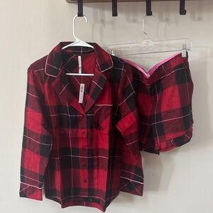 Soma Flannel Plaid Pajama Set
